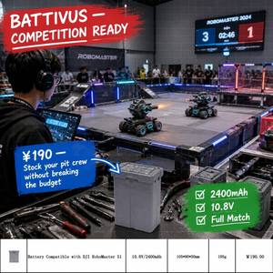 Baterai Pengganti untuk DJI RoboMaster S1, 10.8V 2400mAh Li-ion, Paket Ringan 195g, Suku Cadang Robotika Kelas STEM - Product Image 6