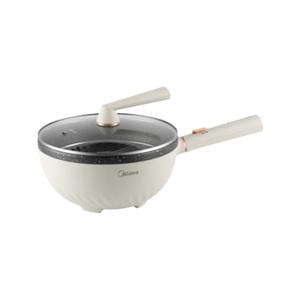 Sartén Eléctrica Midea de 4L Antiadherente con Plato Vaporizador de Acero Inoxidable, Color Blanco Albaricoque - Product Image 6