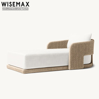 WISEMAX FURNITURE Mobilier d'extérieur moderne, chaise longue en aluminium et rotin PE, résistante à l'eau, pour hôtel, resort, villa