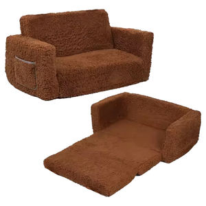 أريكة قابلة للتحويل 2 في 1 للأطفال غطاء تيدي على كرسي أريكة ناعمة وسادة قطيفة شيربا لون قابل للتخصيص للأولاد والبنات - Product Image 4