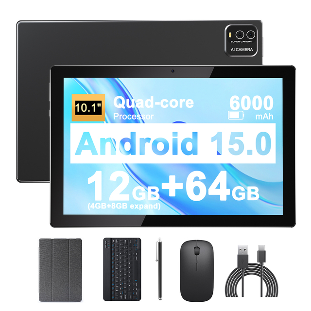 New Android 15 System 4GB RAM 64GB ROM 1280x800 Resolution 10.1" Rockchip with all accessories Business Tablet PC