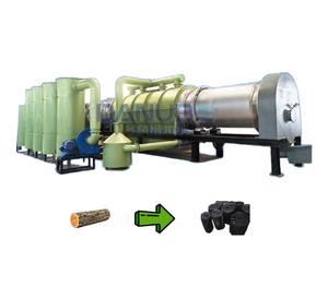 Four de carbonisation de charbon de bois de type rouleau, machine de fabrication de briquettes de biochar à partir de biomasse, équipement de travail du bois - Product Image 1