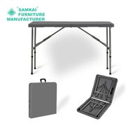 Table pliante blanche SK-ZDZ-C004 de capacité de charge lourde HDPE portatif réglable de 6 pieds pour des événements extérieurs et diner commercial