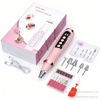 Perceuse à ongles électrique pour manucure, outil pour retirer les cuticules et le vernis gel ; 6 vitesses, batterie longue durée, portable, faible bruit