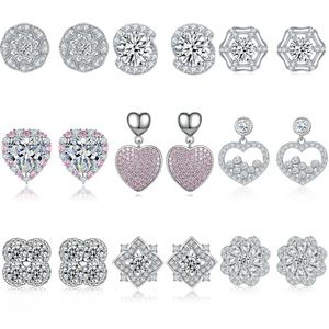 Pendientes de Aro de Plata de Ley 925 al por Mayor, Pendientes Redondos con Circonita - Product Image 3