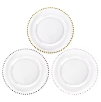 Assiettes rondes en verre Assiettes à dîner transparentes Assiettes en verre Plats de service en gros pour la cuisine à domicile