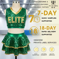 Uniformes de Porristas Personalizados de Fábrica al por Mayor, Corte Automatizado, Diseño de Bordado 3D con Logotipo, Ropa Deportiva Personalizada