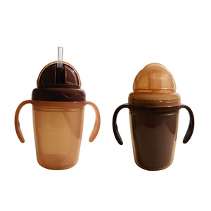 Botella de Agua para Bebé Lier <span class=keywords><strong>Brown</strong></span> Coffee, 300 ml, con Pajita para Beber Directo, Anti-Cólicos, Libre de BPA, PP, con Tapa Abatible, Antiderrames - Product Image 2