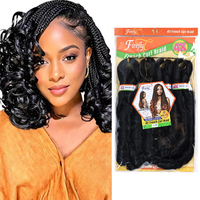 Cheveux bouclés synthétiques en gros pour tresses françaises au crochet, 4 pièces/paquet, extensions de cheveux légères pour tresses