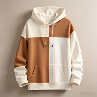 Sweat-shirts à capuche haut de gamme pour hommes, color block, personnalisés, coupe oversize, épaules tombantes, poche kangourou, style streetwear, OEM ODM