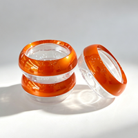 Pots cosmétiques vides Spot 50g, corps de pot transparent avec couvercle à vis électroplaqué orange, pots de rangement pour safran.