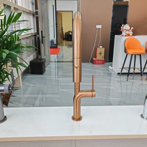 <span class=keywords><strong>Robinet</strong></span> extractible en laiton massif brossé doré durable avec douchette pour rénovation de cuisine intérieure, commande OEM en gros - Product Image 5