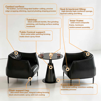 Personnalisation OEM ODM, chaises en bois et en cuir de luxe, table ronde moderne en marbre et en métal 4 places, ensemble de meubles de bar pour la maison