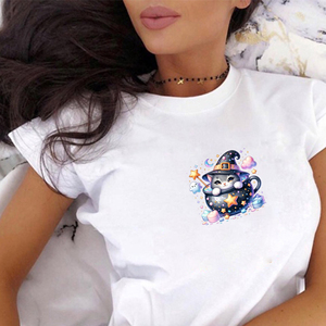 Pegatinas personalizadas impermeables de gato mágico de brujería para ropa, camisetas, vaqueros, mochilas, sombreros - Resistentes a los rayos UV y con acabado brillante - Product Image 3