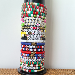 Bohemio personalizado palabras colorido semilla cuentas juego día enseñar <span class=keywords><strong>feliz</strong></span> Navidad carta <span class=keywords><strong>amistad</strong></span> pulsera - Product Image 6