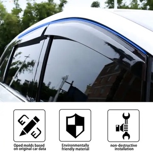 Pare-soleil de porte KQD Brand en PC, protection et décorations de luxe, noir foncé/noir transparent pour Hilux Vigo - Product Image 3