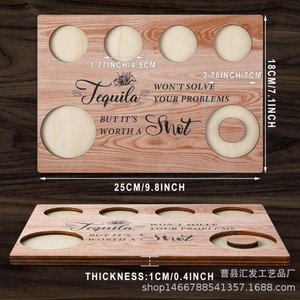 Bandeja de madera Huifa para condimentos, 40x25cm, bandeja decorativa para servir en bares, para cócteles, salero, vasos de whisky y bebidas. - Product Image 4