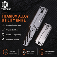 Couteau pliant EDC en titane TGZUO avec peigne, couteau de poche tactique multifonctionnel, brise-vitre de précision CNC, outil de survie