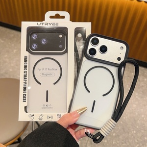 เคสโทรศัพท์แบบด้านเนื้อสัมผัสใสกันกระแทก สำหรับ iPhone 17 16 Pro Max พร้อมสายคล้องมือ - Product Image 4