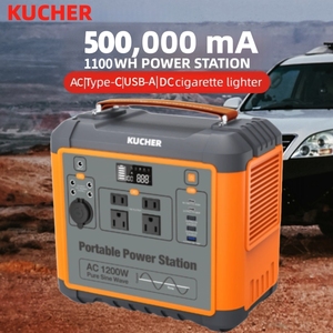 Station d'alimentation portable KUCHER 1200W 1100WH, onde sinusoïdale pure, <span class=keywords><strong>batterie</strong></span> LiFePO4, panneau solaire MPPT, lampe de poche, utilisation en plein air, randonnée - Product Image 6