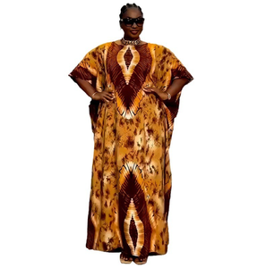 Abito Dashiki Casual da Donna 2026 in Stile <span class=keywords><strong>Etnico</strong></span> <span class=keywords><strong>Africano</strong></span>, a Maniche Corte, con Pizzo, Stampa Colorblock, Vestibilità Ampia e Taglie Forti - Product Image 5