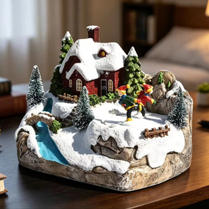 <span class=keywords><strong>Mini</strong></span> maison de neige à LED personnalisée artisanat en résine cadeau de décoration de Noël cadeau de Noël - Product Image 1
