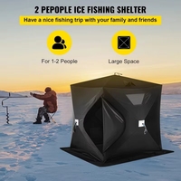 Carpa de Pesca Impermeable con Puerta con Cierre y Ventilación Desmontable, Fabricada con Tela Oxford