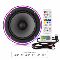 Anneau lumineux LED RGB pour haut-parleur de voiture, 3,5-12 pouces, télécommande, kit d'éclairage ambiant pour haut-parleur audio automobile