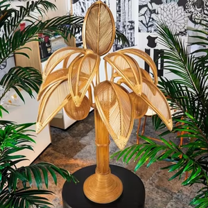 Lampe de sol en <span class=keywords><strong>rotin</strong></span> tressé à la main moderne personnalisée avec un design écologique pour les bureaux et les restaurants - Product Image 6