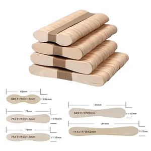 Colher de madeira estampada, atacado ecológica natural personalizada colher de madeira sorvete