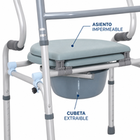 Déambulateur à deux niveaux FY9621L - Chaise de bain 3 en 1 pour personnes âgées avec support ergonomique pour se lever