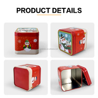 JYB 2026 Boîtes en fer blanc mini carrées très vendues, contenants portables pour bonbons et chocolats, emballage cadeau de Noël