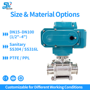 Valvola a Sfera Elettrica Sanitaria in Acciaio Inox a 3 Pezzi con Base di Montaggio ISO5211 per Uso Alimentare e Farmaceutico - Product Image 3
