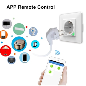 Cubierta de plástico 16A Tuya WIFI Smart Power Plug Toma de corriente estándar de la UE con monitor de alimentación para Google Alexa Alice - Product Image 2