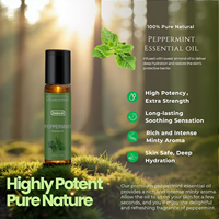 Huile essentielle de menthe poivrée 10 ml en roll-on, marque privée avec logo personnalisé, aromathérapie naturelle, rafraîchissante et apaisante