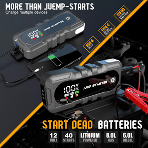 شاحن بطارية محمول ذكي لتشغيل محرك السيارة في حالات الطوارئ، بنك طاقة 5000 أمبير لبدء تشغيل السيارة - Product Image 2