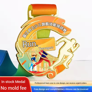 Médailles en alliage de zinc de médaille de sport de natation personnalisées par honneur de cristal avec le ruban - Product Image 3
