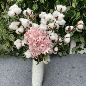 Bouquet de fleurs artificielles en coton Queyiyi, 5 à 7 têtes, pour décorations photographiques - Product Image 3