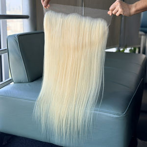 Cheveux humains vierges à 100% directement de l'usine, fermeture en dentelle HD transparente 13x6, couleur 613 - Product Image 2