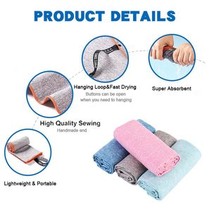 Ensemble de serviettes de sport en microfibre au design personnalisable, résistantes, pour le voyage et le camping, serviettes de sport cationiques avec logo - Product Image 4