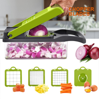 TOALLWIN Mandoline multifonctionnelle, coupe-oignon, coupe-légumes, spiraliseur, râpe, hachoir de cuisine
