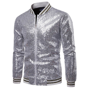 Di modo personalizzato <span class=keywords><strong>oro</strong></span> paillettes vestito Coreano vestito locale notturno abbigliamento da uomo ha ospitato giacca - Product Image 6