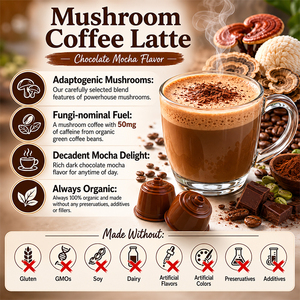 Café aux champignons à marque privée : Chaga, Reishi, Cordyceps, Chocolat, Mocha, Latte – Capsules <span class=keywords><strong>Dolce</strong></span> <span class=keywords><strong>Gusto</strong></span> - Product Image 3