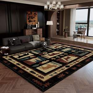 Alfombra geométrica moderna Xinzhiyuan, rectangular, resistente a las manchas, de felpa, para sala de estar, para sofá y mesa de centro - Product Image 4