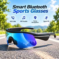 Lunettes de cyclisme intelligentes 5.3 15M IPX4 120mAh 6-8H Musique UV Lumière bleue Lentille en nylon Type-C 35g Navigation vocale Contrôle tactile TR90