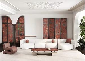 Losa de Mármol Rojo Prosperous Beauty Directo de Fábrica, Pulida con Vetas de Rubí, Moderna para Mesa de Centro de Hotel de Lujo, Cocina, Comedor, Villa - Product Image 2