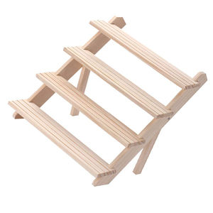 Tempat Pajangan Perhiasan Kayu dengan Desain Alur dan Penyangga yang Dapat Dilepas untuk Tempat Anting dan Cincin, Penyimpanan Kayu Tanpa Finishing - Product Image 1