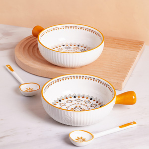 Porcelain Ceramic Tableware Bowl Dish <b>Set</b> Includes Soup Bamboo Hat Salad Bowl Dinner Plates <b>for</b> Home <b>Dinnerware</b> <b>Sets</b> - Product Image 4