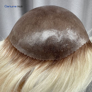 Prótesis Capilar Masculina con Color <span class=keywords><strong>Degradado</strong></span>, Cabello Remy Indio, Base de Inyección de PU, 120% de Densidad - Product Image 6