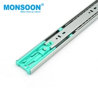 Glissières de tiroir à fermeture amortie pour armoires de cuisine, guides de tiroir à trois volets, rail télescopique de 45 mm pour meubles